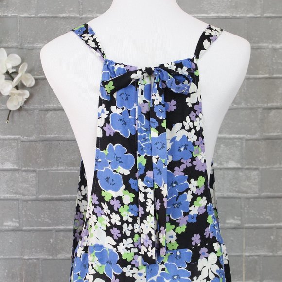 Wildfox Overalls Swimsuit Coverup Blue Bouquet - Picture 6 of 8